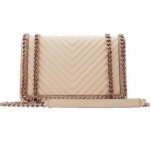 ALDO Crossbody‎ Shoulder Bag Blush Beige Rose Gold Chain Strap Glam